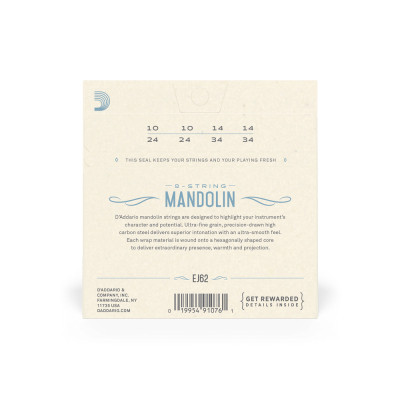 Струны для гитары D'Addario Mandolin 80/20 Bronze Light (10-34) (EJ62) Винница - изображение 3
