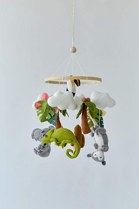 Дитячий мобіль на ліжечко для немовлят WoollyFox "Джунглі" Київ - фото 1