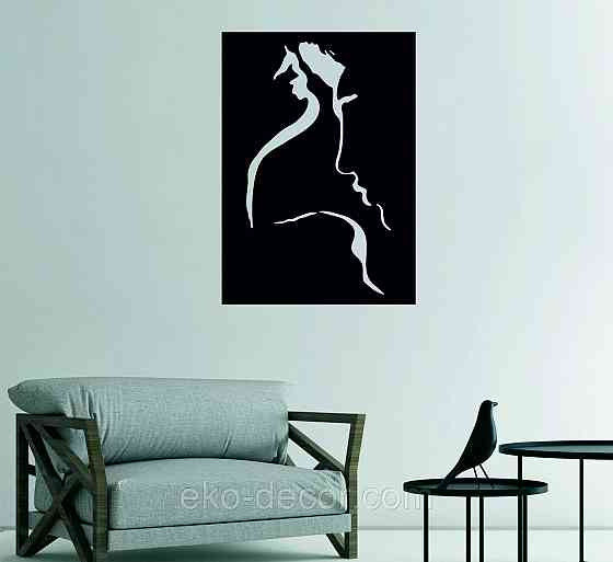 Декоративне настінне Панно «Сілует пари», Декор на стіну 110*78 см, Чорний Київ