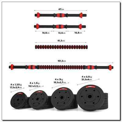 Набор штанга + гантели HMS SGР30 - 30 кг, черно-красный Киев