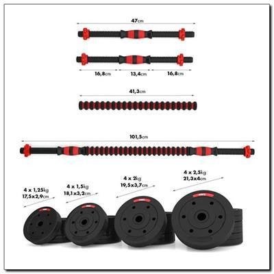 Набор штанга + гантели HMS SGР30 - 30 кг, черно-красный Киев - изображение 4