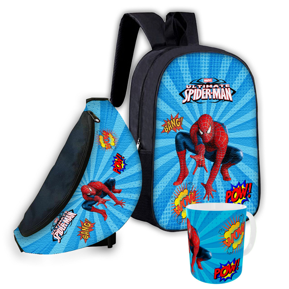 Набір дитячий Людина Павук «Spider-Man» рюкзак 36х27см сумка-бананка, кружка з принтом для хлопчика (01622) Київ - фото 1