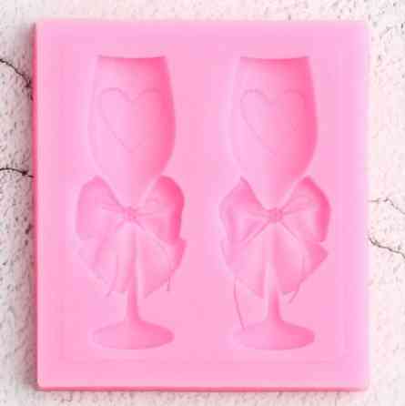 Молд силиконовый Бокалы 61 на 55 мм розовый Киев