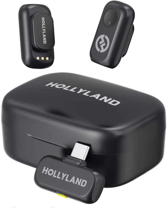 Бездротові мікрофони Hollyland LARK A1 Duo, 2 шт., USB-C, 48 кГц/24 біт, шумозаглушення, до 200 м, зарядний кейс Київ - фото 2