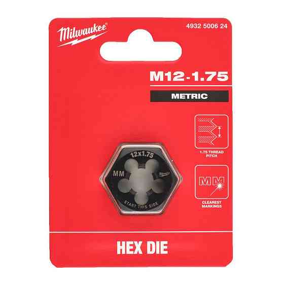 Плашка шестигранна MILWAUKEE, М12-1,75мм Одесса