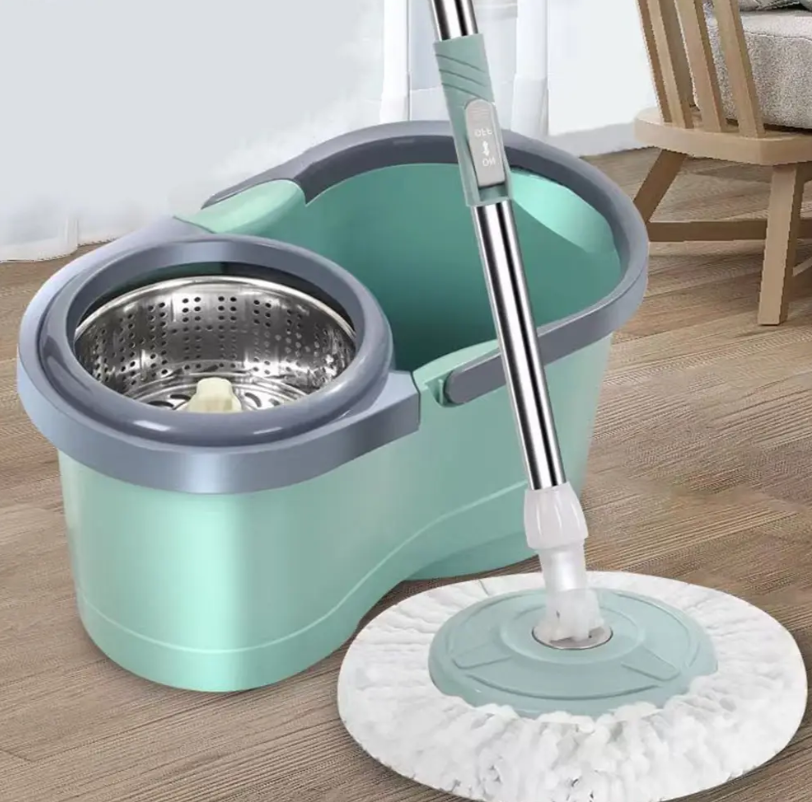 Кругла швабра з відром , ручним віджимом і насадкою з мікрофібри для швидкого прибирання Одеса - фото 3