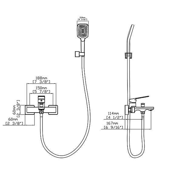 Смеситель для ванны Qtap Capricorn с душевым гарнитуром Chrome (k35) QTCAP3060102C48222 Киев