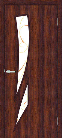 Міжкімнатні двері Оміс Фієста ЗС+КМ Горіх 800х2000 мм Київ - фото 1