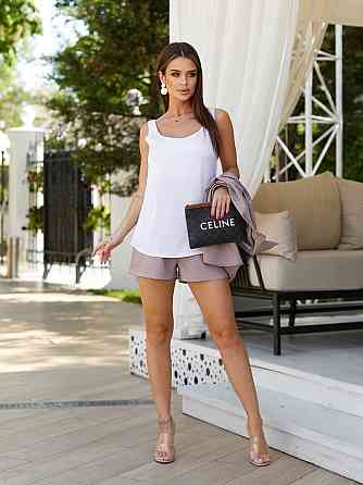 Шелковая базовая майка удлиненная Белый 3XL/4XL Харьков