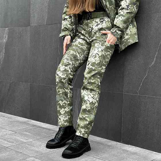 Брюки-карго для женщин с боковыми карманами пиксельные Pobedov Static Киев