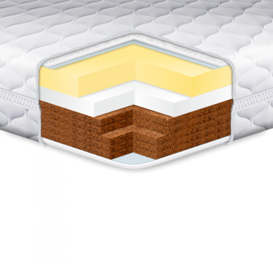 Детский беспружинный ортопедический матрас  Kiddy Mega Memory-Cocos (Мега Мемори-Кокос) нестандарт за кв.м Харьков