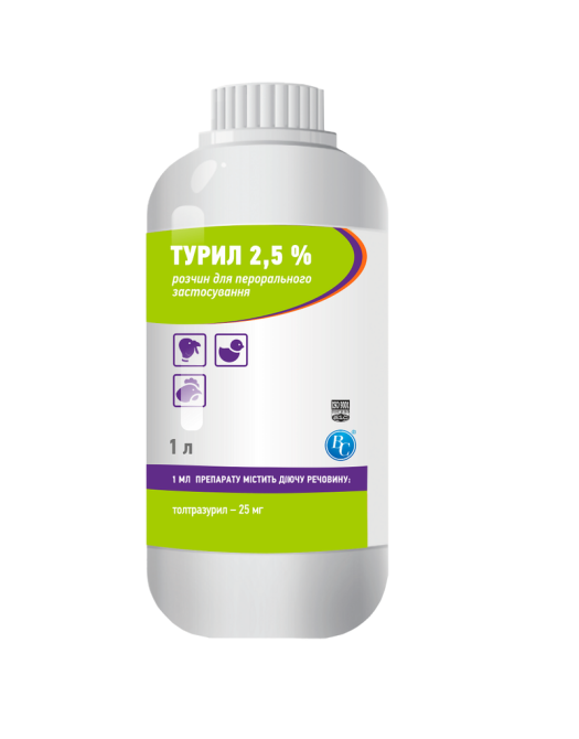 Турил 2.5% розчин для перорального застосування 1 л Ветсинтез (кокцидіостатик для птиці) Вінниця - фото 1