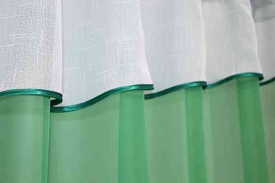 Кухонная занавеска VR-Textil № 047к арка зеленый с белым 260х170 см (52-0329) Киев