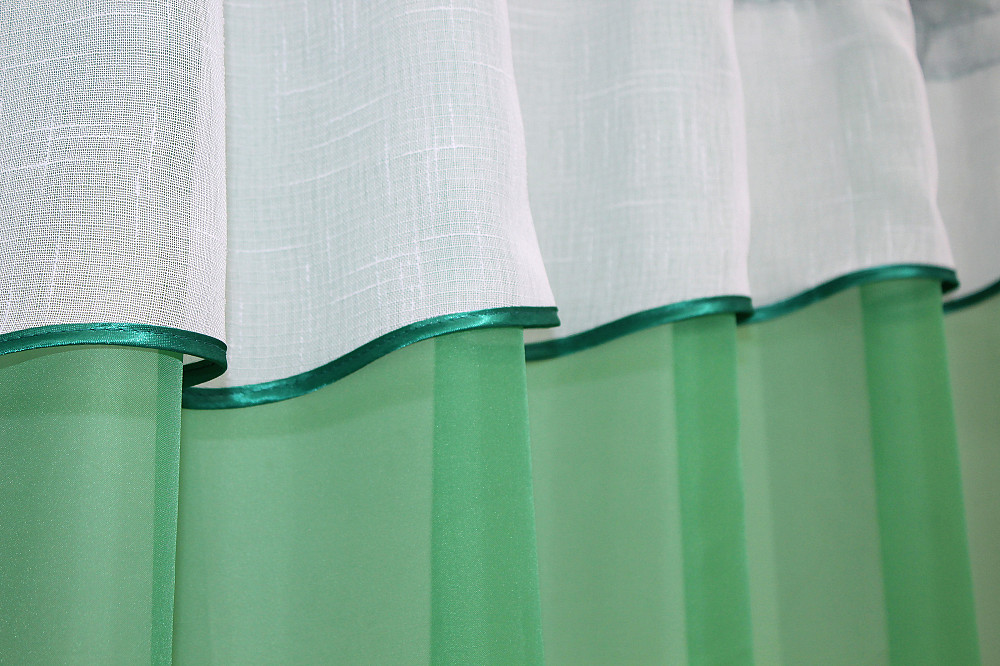 Кухонная занавеска VR-Textil № 047к арка зеленый с белым 260х170 см (52-0329) Киев - изображение 4