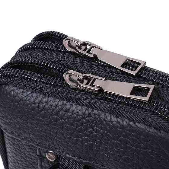 Чоловіча сумка на пояс із натуральної шкіри Vintage 22736 Чорний Київ