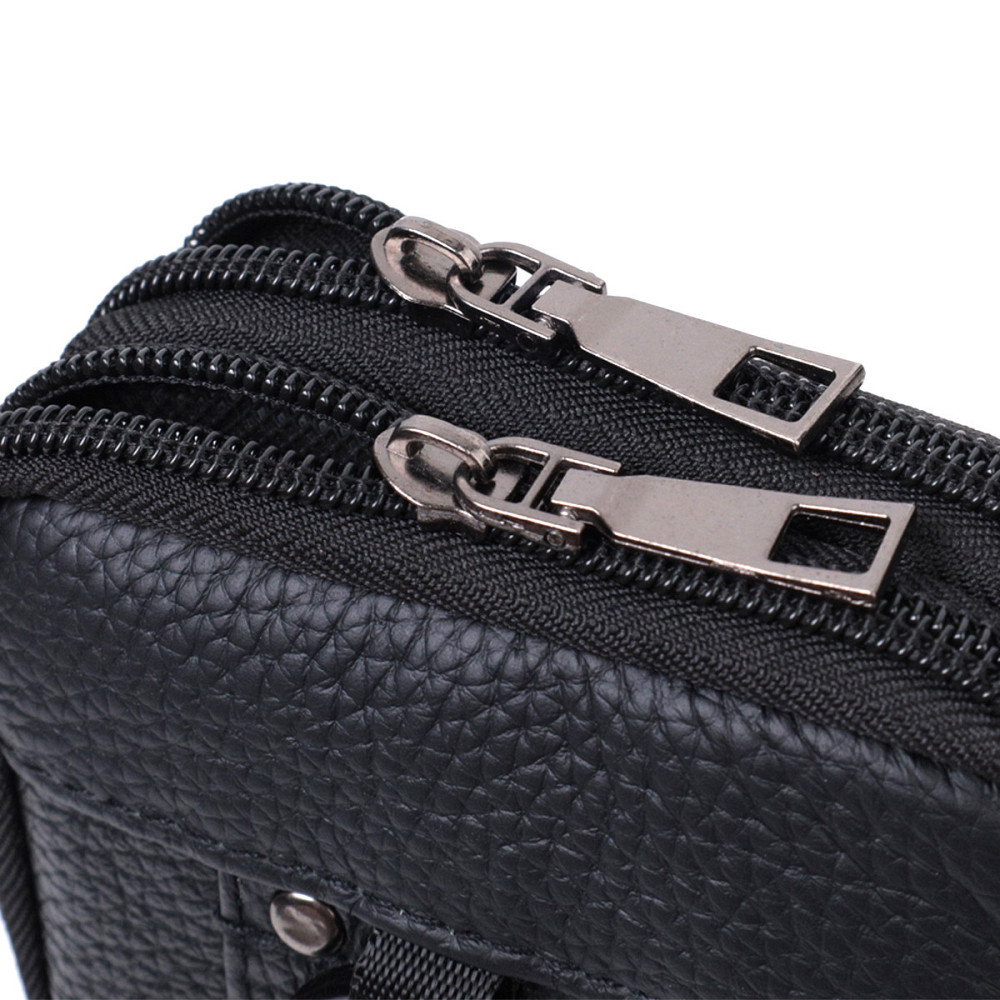 Чоловіча сумка на пояс із натуральної шкіри Vintage 22736 Чорний Київ - фото 6