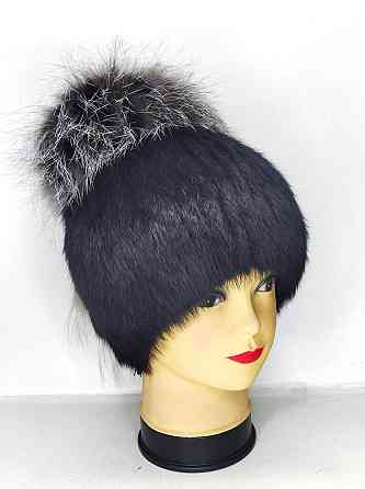 Шапка хутряна жіноча із кролика Аліна Чорний Харків