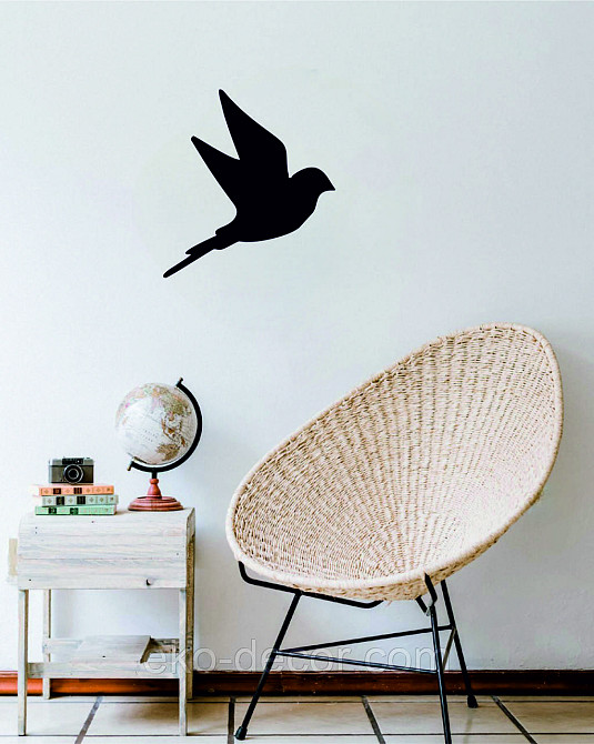 Декоративное настенное Панно «Птичка» Декор на стену(цена за 1шт) 30*27 см, Черный Киев - изображение 4