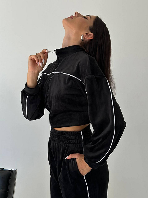 Жіночий стильний велюровий мʼякий костюм двійка велюр плюш Одеса - фото 2