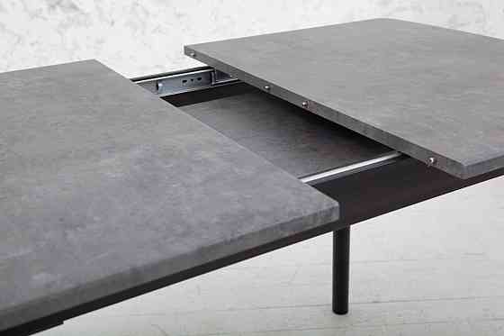 Стіл Соло 110(+35)*70 чорний метал/мрамор темн Київ