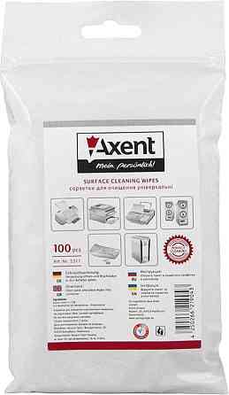 Серветки для оргтехніки вологі "Axent" змінні (упак.100 шт.), 5311-А, шт Київ