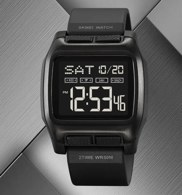 Годинник чоловічий спортивний наручний Skmei 2193 (Чорний з чорним циферблатом) Київ - фото 4