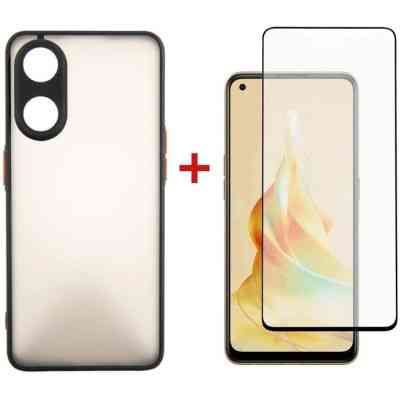Чохол до мобільного телефона Dengos Kit for OPPO Reno 8T case + glass (Black) (DG-KM-33) Вінниця