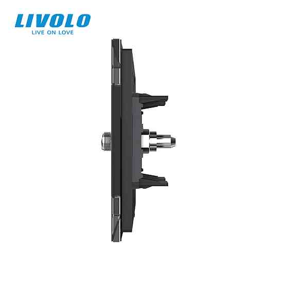 Розетка супутникова SAT Livolo чорний скло (VL-C7FCSL-1BP) Коломыя