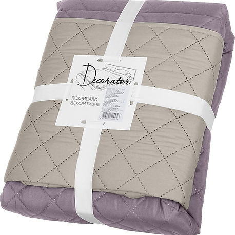 Покрывало двустороннее Decorator Microfiber ромб 180х215 см сиреневый с бежевым (85-014) Киев - изображение 1