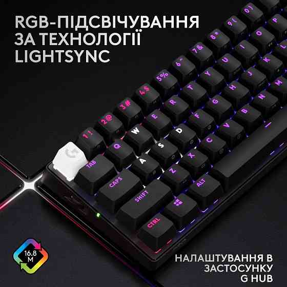 Клавіатура Logitech G PRO X 60 TKL GX Optical Black Tactile (920-011911) Чорний Харків