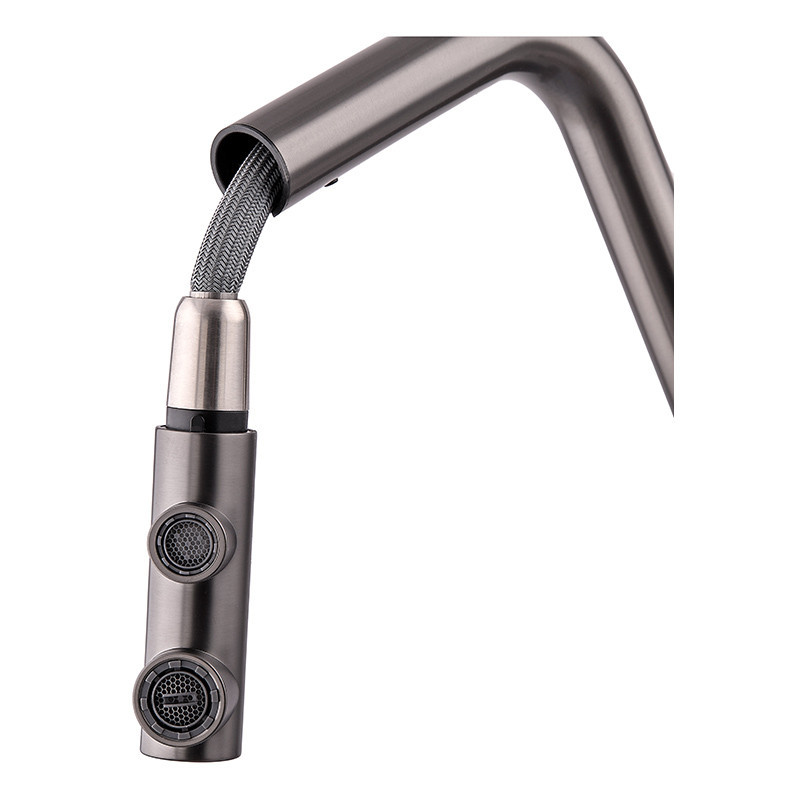 Змішувач кухонний Zerix LUX-024 Graphite з виходом на питну воду з висувною лійкою колір графіт Чернівці - фото 3