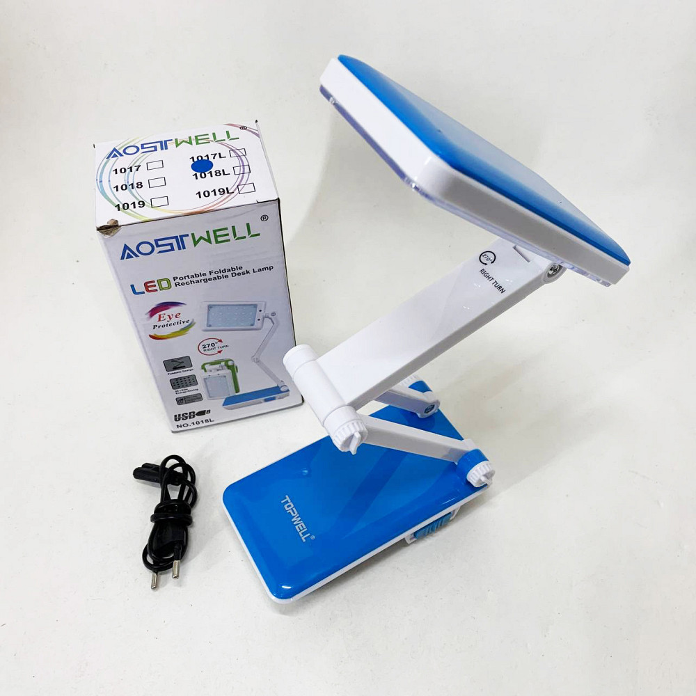 Настільна лампа Topwell 1019 Синя акумуляторна світлодіодна регуляція рівня нахилу. Колір: синій ZD-12 Львів - фото 1