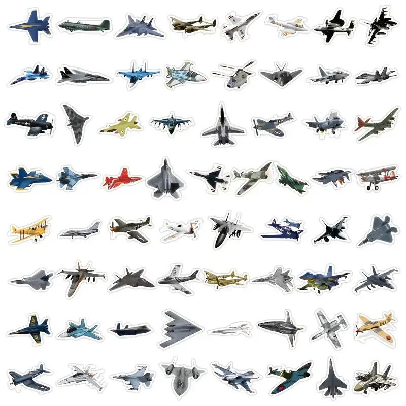 Стікери бойові літаки 50 шт — військові наклейки для ноутбука Київ - фото 5