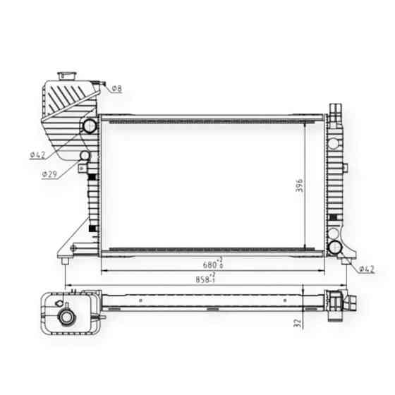 Радіатор охолодження двигуна автомобіль Мерседес Бенз Sprinter (96-06) Мукачево