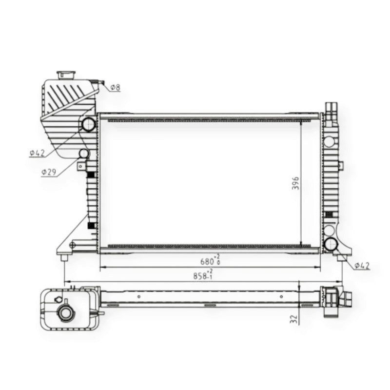 Радіатор охолодження двигуна автомобіль Мерседес Бенз Sprinter (96-06) Мукачево - фото 1