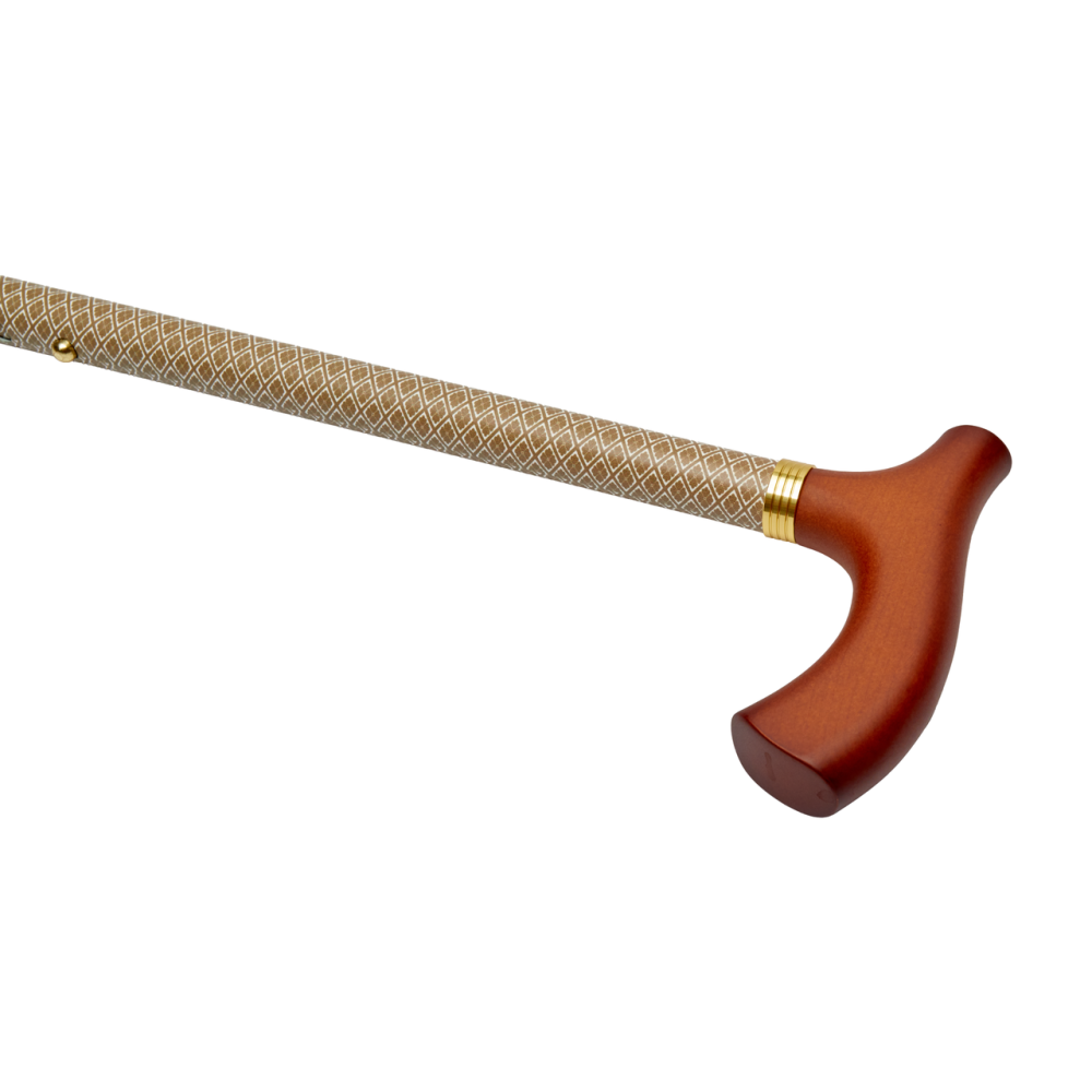 Телескопическая трость с деревянной ручкой Garcia 463, бежевый матовый узор Днепр - изображение 3