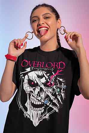 Футболка для мальчика аниме Аниме Скулл Оверлорд Аинз оверсайз (рост от 165 до 180 ) Черний AnimeJ0556m Днепр
