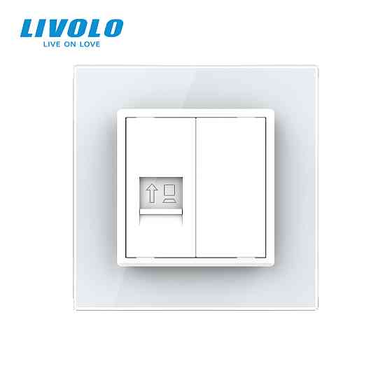 LIVOLO Розетка комп'ютерна RJ-45 Livolo білий скло (VL-C791C-11) Коломия