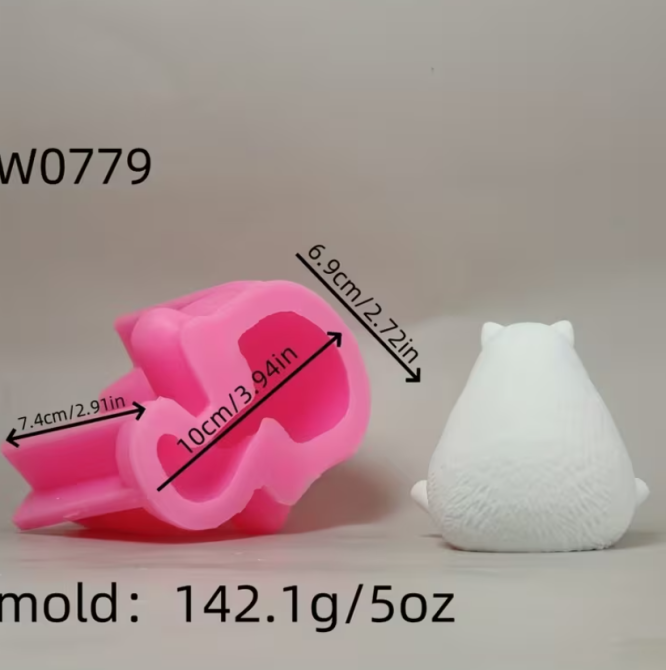 Силіконова форма «Сплячий котик» 3D, рожева Київ - фото 4