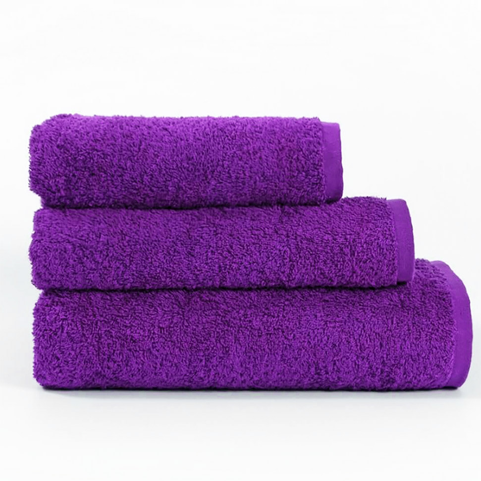 Набор махровых полотенец 3шт GM Textile 40х70см, 50х90см, 70х140см 400г/м2 (Фиолетовый) Сумы - изображение 1