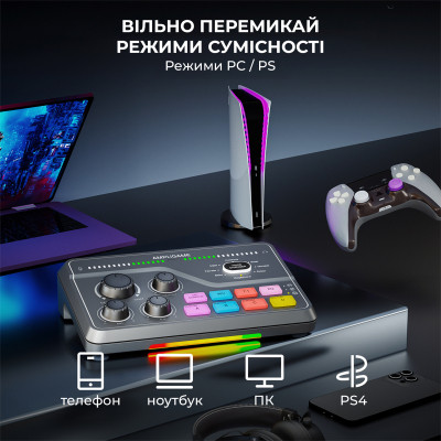 Мікшерний пульт Fifine SC8 Black (SC8) Вінниця - фото 7