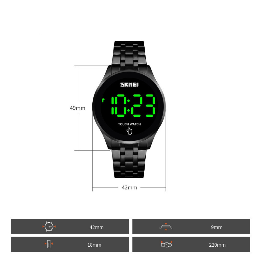 Чоловічий наручний світлодіодний годинник Skmei 1579 light (Чорний) Вінниця - фото 8