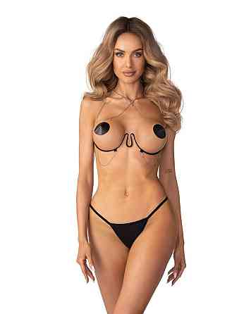 Украшение на тело Obsessive Lustique Black harness bra S/M/L Sex Aura Киев