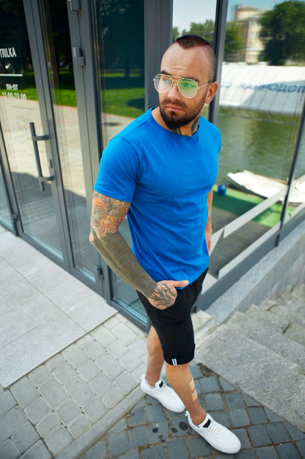 Чоловіча футболка базова Синій XL Харків - фото 2