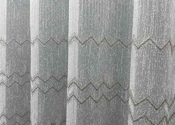 Тюль лен с вышивкой цвет молочный с серым 1620т Киев