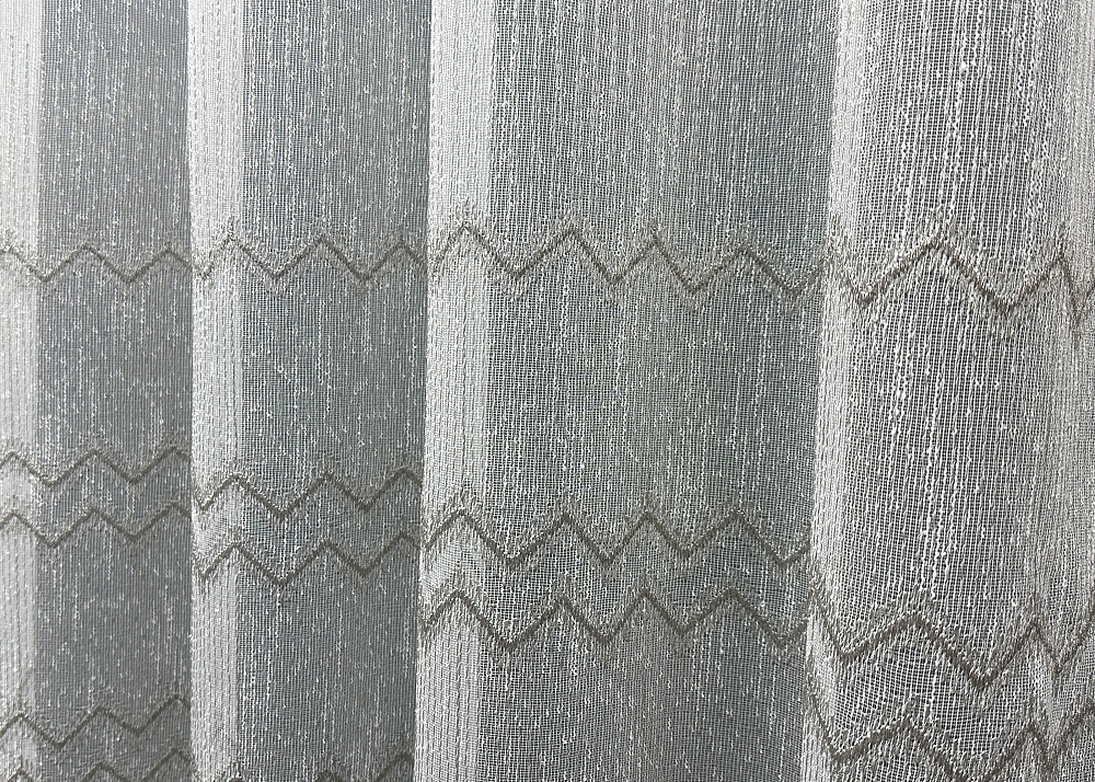 Тюль льон з вишивкою колір молочний з сірим 1620т Київ - фото 3