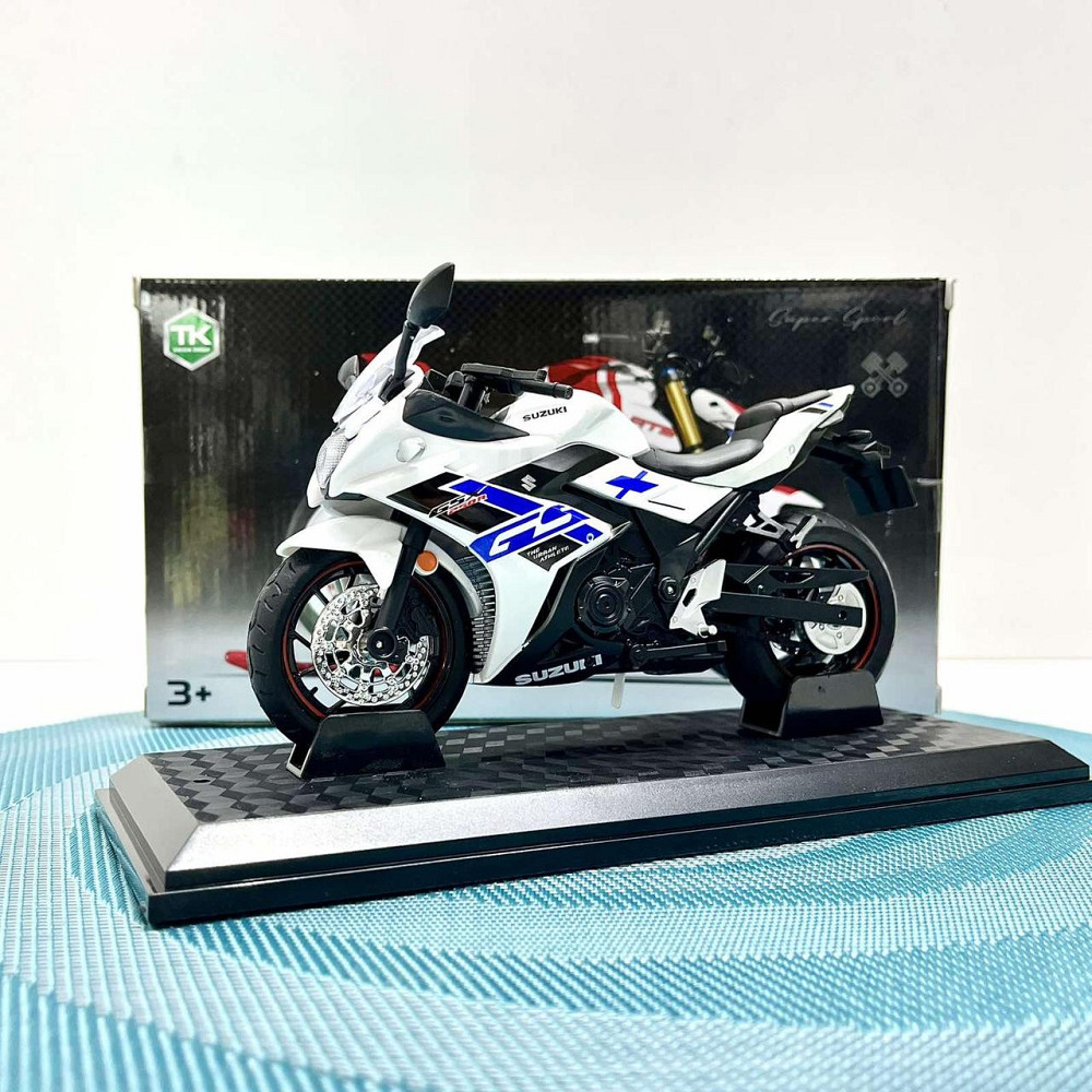 Мотоцикл металопластиковий звуки підсвічування гумові шини рухомі елементи 1:12 Білий (BG 69-325) Чернігів - фото 6