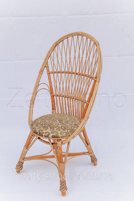 Крісло плетене маленьке із лози | крісло плетене для дачі крісло плетене Київ - фото 2