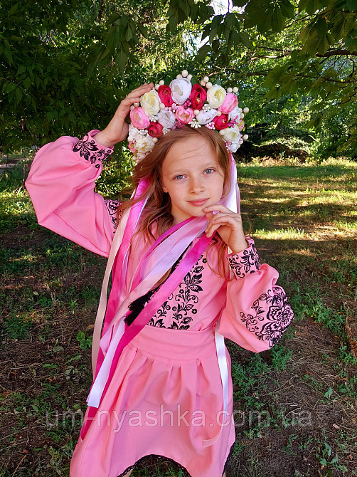 Ободок обруч з квітами "Сценічний рожевий" Кривий Ріг - фото 5