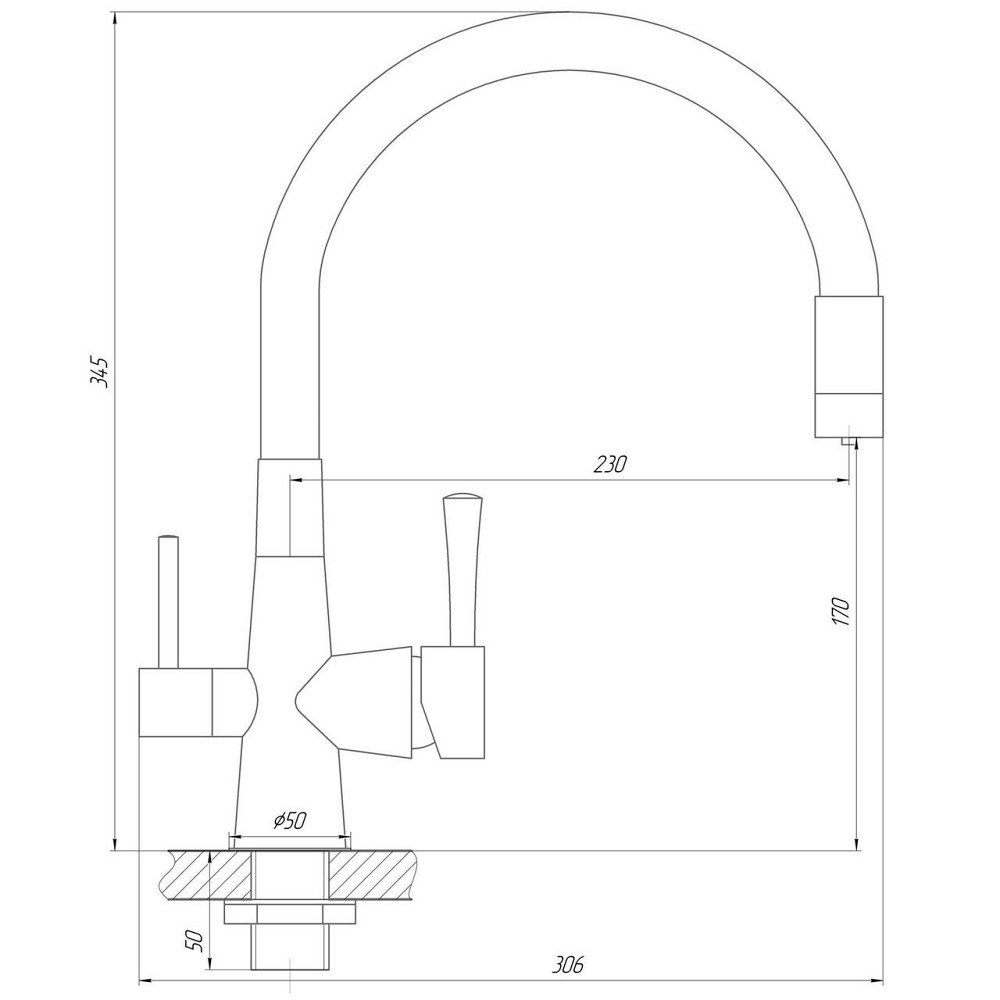 Смеситель для кухни под осмос Globus Lux LAZER GLLR-0903-00 (000022993) Киев - изображение 8
